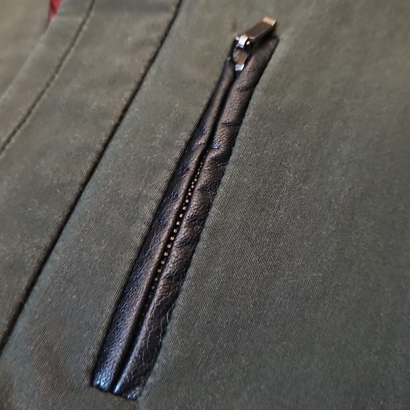 2/$20 Kenar - Olive Green Pants with Leather Detailed Pockets - Size 10 - Picture 2 of 5